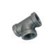 Tee Pipe System Tubing Connector Fittings Iron Black Malleable Casting NPT Thread 1/2 Inch 130 Equal 1/2"- 4" Malleable Tee